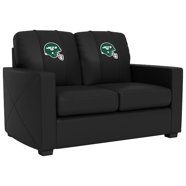 Dreamseat Silver Loveseat with New York Jets Helmet Logo XZ7759003LSCDBK-PSNFL21017 - main